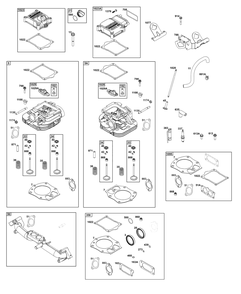 Cylinder Head Group Diagram and Parts List for 543477-0090-J1 400000 - 699999 Briggs and Stratton Engine